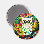 Kleurrijke Uil Art Magneet (Voorkant / Achterkant)