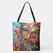 KLEURRIJKE UIL ART TOTE BAG (Achterkant)