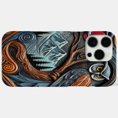 Kleurrijke Uil Design met bergen en zonsondergang Case-Mate iPhone Case (Achterkant (horizontaal))