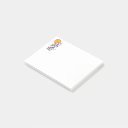 Kleurrijke uil en maan post-it® notes (Schuin)