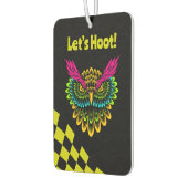 Kleurrijke Uil & Geruite Racing met aangepaste tek Luchtverfrisser (Links)