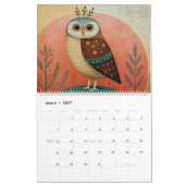Kleurrijke Uil Kalender 2026 (Mar 2027)