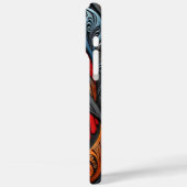 Kleurrijke Uil Kunst met Berg en Zon Landschap Case-Mate iPhone Case (Achterkant / Links)