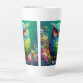 Kleurrijke Uil Latte Mok 12 oz & 17 oz (Voorkant)