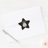 Kleurrijke Uil met Tekst Ster Sticker (Envelop)