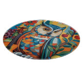 Kleurrijke Uil Stilleven Portret Snijplank (Hoek)