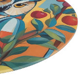 Kleurrijke Uil Stilleven Portret Snijplank (Hoek)