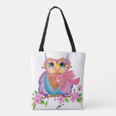 Kleurrijke uil tote bag (Achterkant)