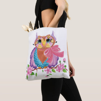 Kleurrijke uil tote bag