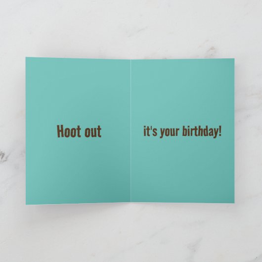 Kleurrijke Uil Verjaardag Kaart (Binnen)