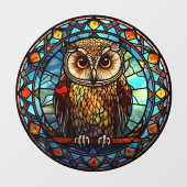 Kleurrijke Uil Vogel Faux Glas in lood Art Raamsticker (Vel)