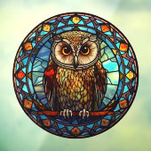 Kleurrijke Uil Vogel Faux Glas in lood Art Raamsticker (Vel 3)