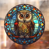 Kleurrijke Uil Vogel Faux Glas in lood Art Raamsticker (Vel 2)