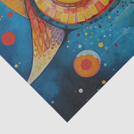 kleurrijke uildecoupage tissuepapier (Detail)