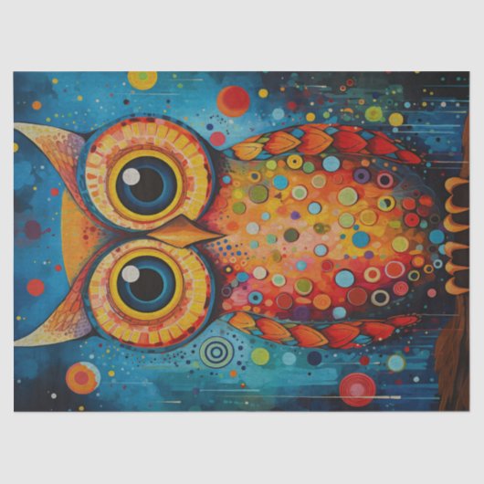 kleurrijke uildecoupage tissuepapier (Voorkant)