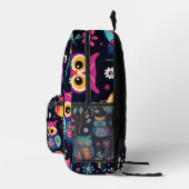 Kleurrijke uilenpatroon Gedrukte Rugzak (Rechts)