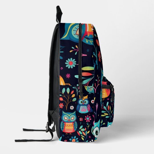 Kleurrijke uilenpatroon Gedrukte Rugzak (Links)