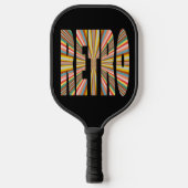 Kleurrijke uitbarsting van Retro Word Stripes Pickleball Paddle (Voorkant)