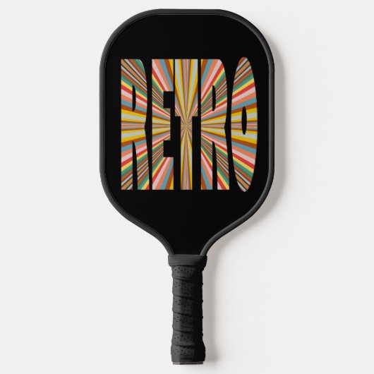 Kleurrijke uitbarsting van Retro Word Stripes Pickleball Paddle (Voorkant)