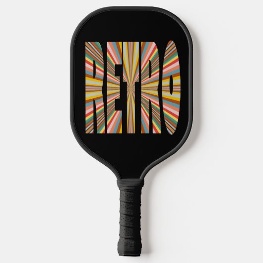 Kleurrijke uitbarsting van Retro Word Stripes Pickleball Paddle (Achterkant)