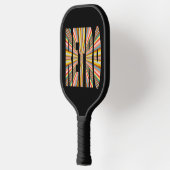 Kleurrijke uitbarsting van Retro Word Stripes Pickleball Paddle (Links)