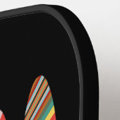 Kleurrijke uitbarsting van Retro Word Stripes Pickleball Paddle (Links Detail)