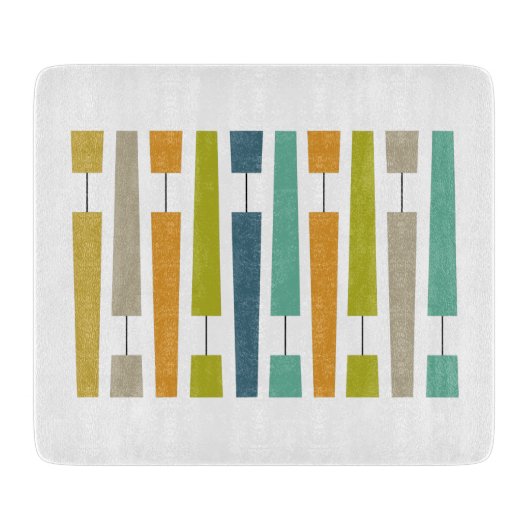 Kleurrijke uitbreidingspunten midden eeuw modern snijplank (Voorkant)