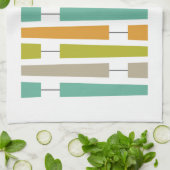 Kleurrijke uitbreidingspunten midden eeuw modern theedoek (Gevouwen)