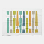Kleurrijke uitbreidingspunten midden eeuw modern theedoek (Horizontaal)