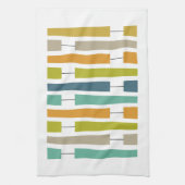 Kleurrijke uitbreidingspunten midden eeuw modern theedoek (Verticaal)