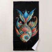 KLEURRIJKE UITGEBREIDE VERSIERDE WHIMISCHE VIS STRANDLAKEN (Voorkant)