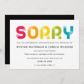 Kleurrijke uitgestelde trouwkaart kaart (Voorkant / Achterkant)