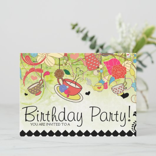 Kleurrijke uitnodiging van de partij van de Verlic (Staand voorkant)