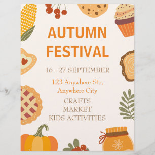Kleurrijke Uitnodiging van het Herfstfestival Flyer