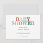 Kleurrijke uitnodiging voor babyshower (Voorkant / Achterkant)