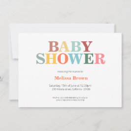 Kleurrijke uitnodiging voor babyshower