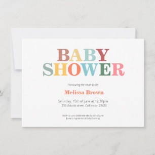Kleurrijke uitnodiging voor babyshower