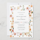 Kleurrijke uitnodiging voor bruiloft met lentekort (Voorkant)