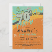 kleurrijke uitnodiging voor  feestdagen van 70 jaa (Voorkant)