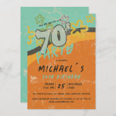 kleurrijke uitnodiging voor feestdagen van 70 jaa (Voorkant / Achterkant)