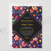 Kleurrijke uitnodiging voor feestelijke bruiloft (Voorkant)