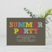 Kleurrijke uitnodiging voor het zomerfeest (Staand voorkant)