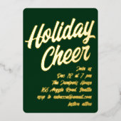 Kleurrijke uitnodiging voor kerstfeest met gouden  (Voorkant)