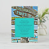 Kleurrijke uitnodiging voor Key West Engagement Pa (Staand voorkant)