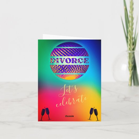 Kleurrijke uitnodiging voor scheidingsfeest (Achterkant)
