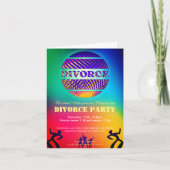 Kleurrijke uitnodiging voor scheidingsfeest (Voorkant)