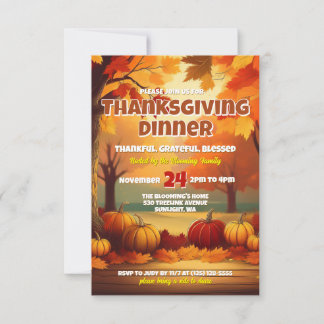 Kleurrijke uitnodiging voor Thanksgiving