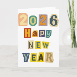 Kleurrijke uitsnede "2026 Happy New Year" Collage