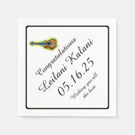 Kleurrijke ukelele afstuderen papieren servetten