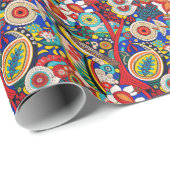 Kleurrijke ukiyo-vogel & multi-elementaire aer cadeaupapier (Rol Hoek)